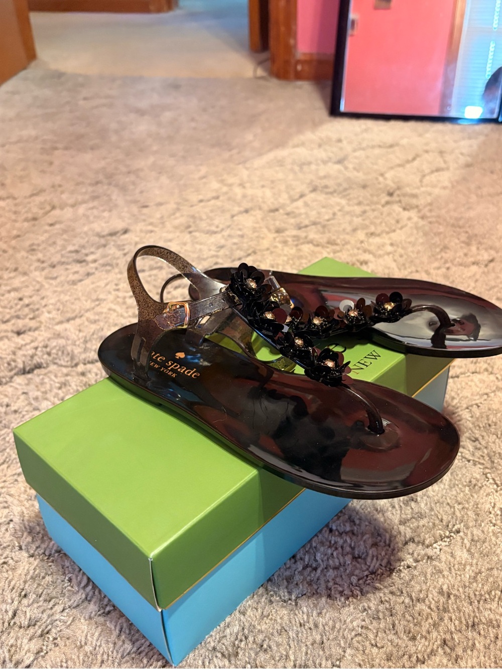 kate spade black jelly sandals